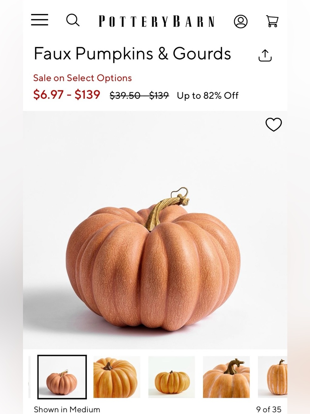 Fall Faux ORANGE Pumpkin - Picture 13 of 15